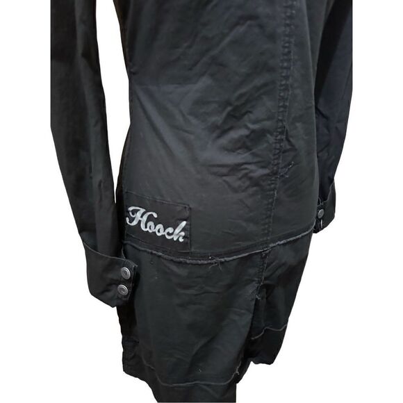 Hooch Womens Black Cotton Stretch Button Up Above Knee Goth Emo Dress Size S - Picture 5 of 12